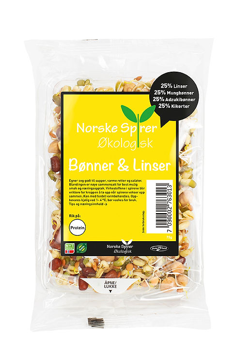 Pakning bønner og linser spiremix