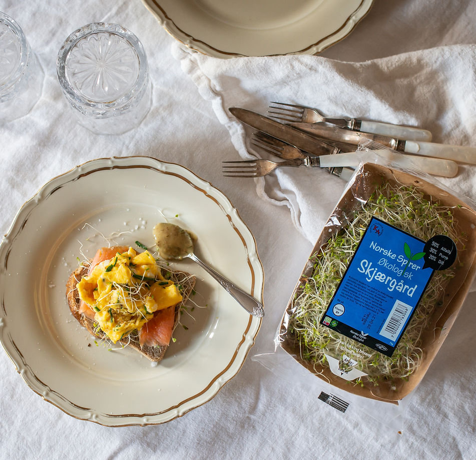 Skjærgård spiremix servert til sjømat